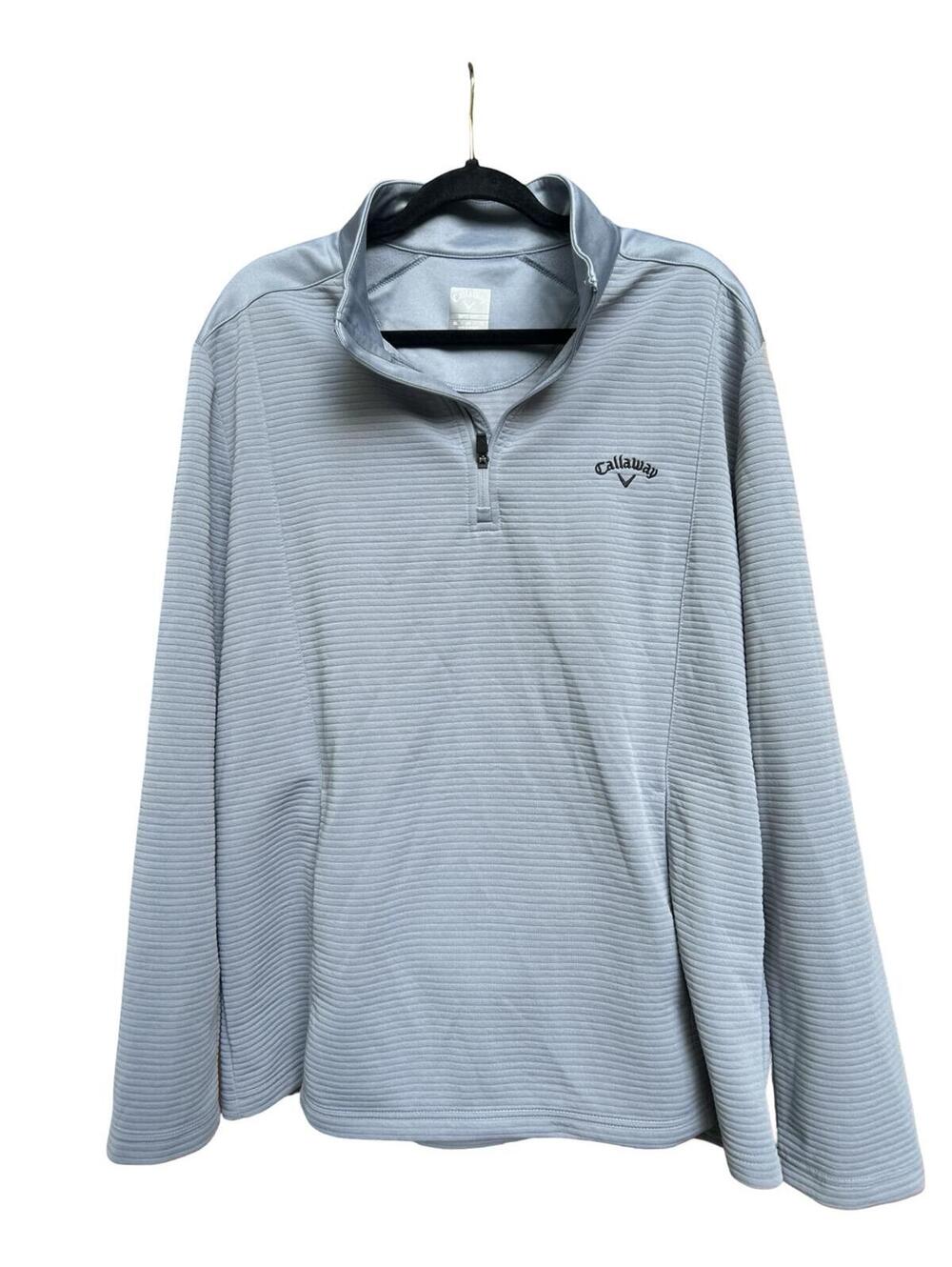Callaway Opti-Dri Quarter Zip Pullover Men’s XL Light Blue Textured Golf Jacket